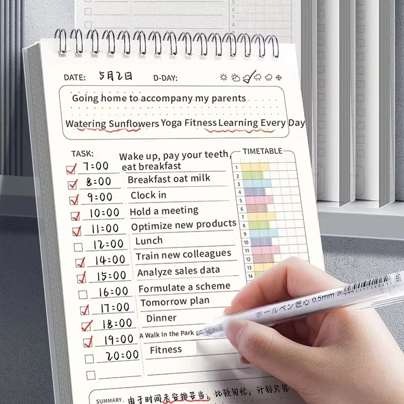Office Stationery Supply List - 1 szt. Planer Agenda Spiralny Notatnik