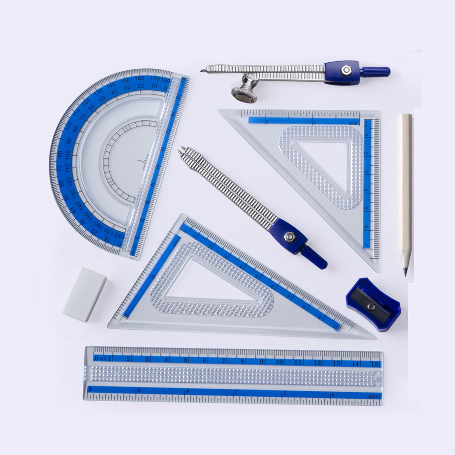 Compass Geometry Set - 10-częściowy zestaw do geometrii, odporny na