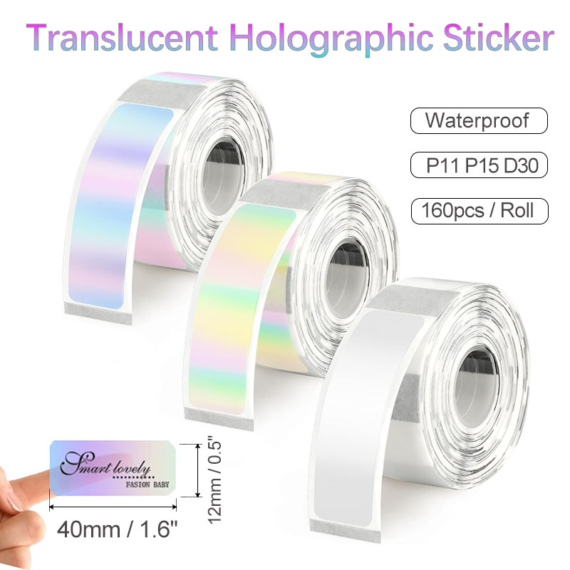 Label Printer Tape - D30 Przezroczysty Holograficzny Papier Termiczny do