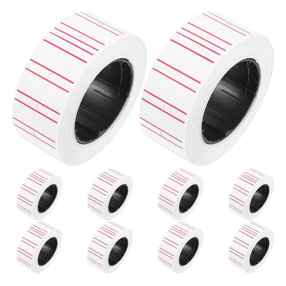 Sticker Label Roll - 10 rolek gładkich naklejek z cenami,